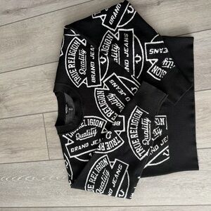 True Religion Black and White Sweater